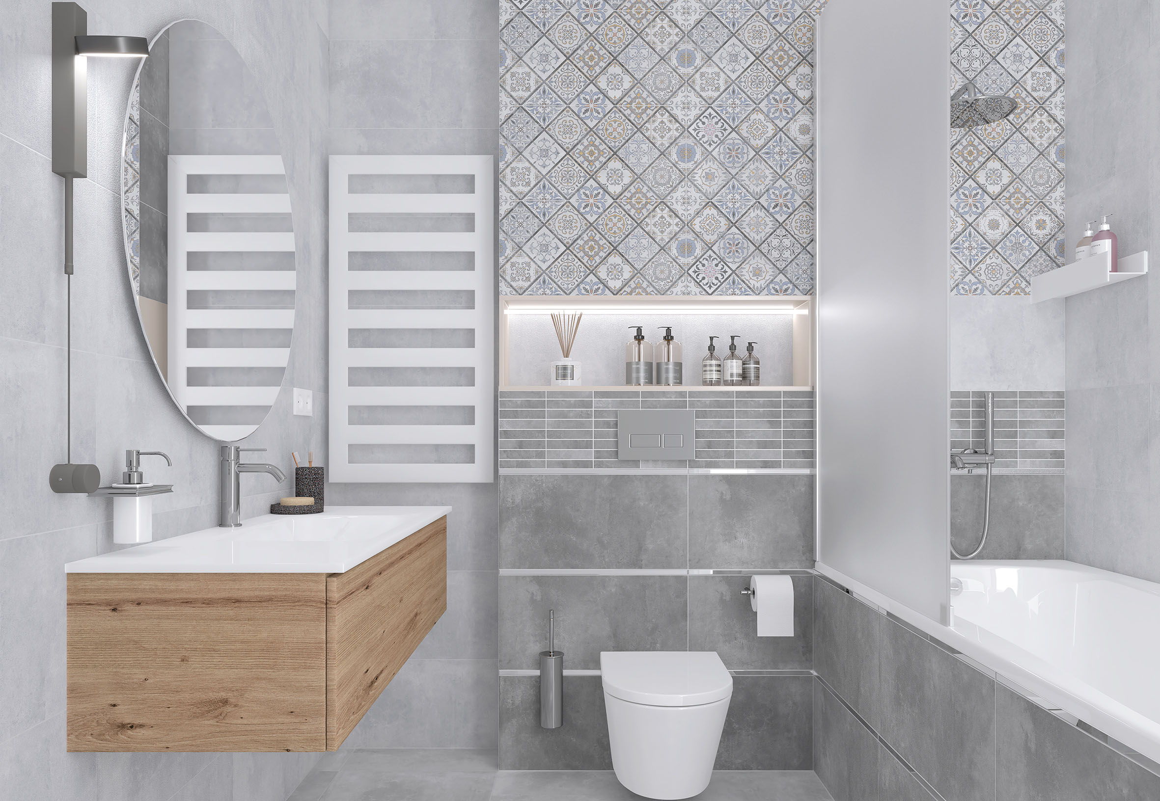 Etnis мозаика серый 18-00-06- 30x60