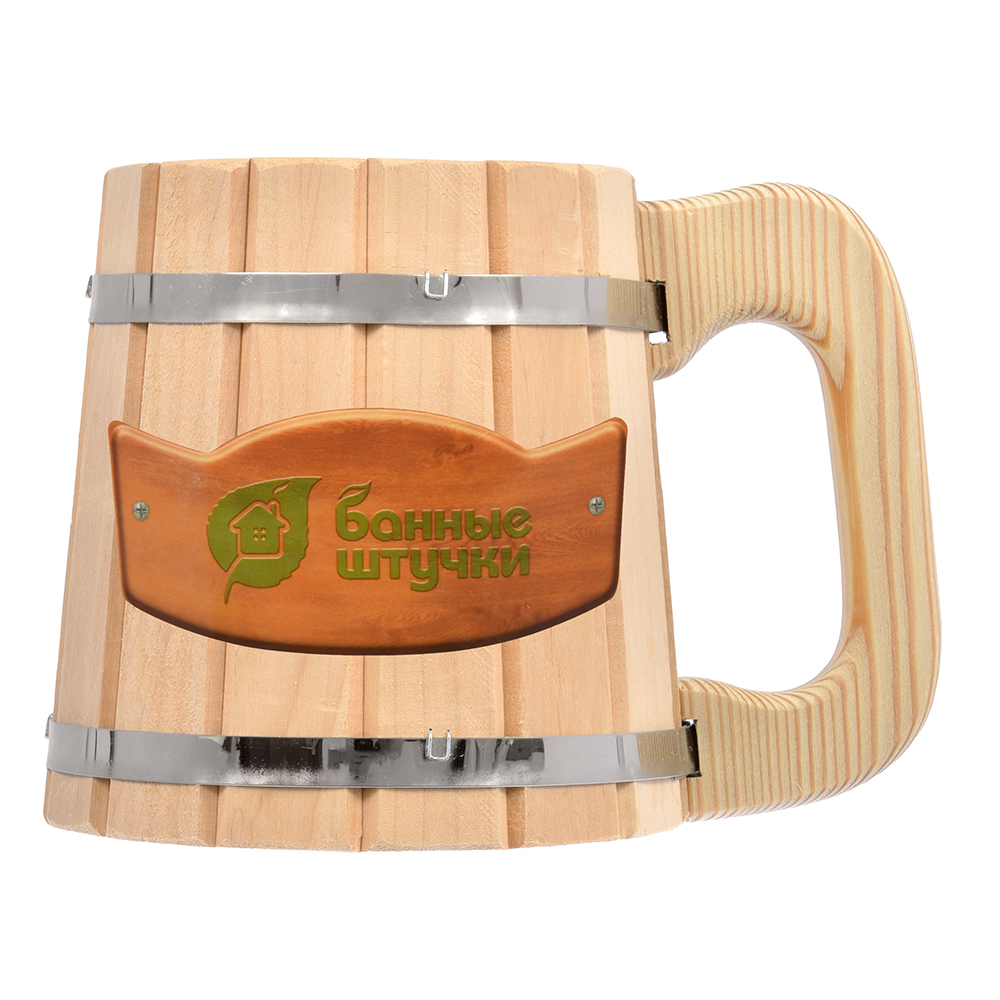 Кружка 1 л, липа (1/5) "банные штучки" 3719