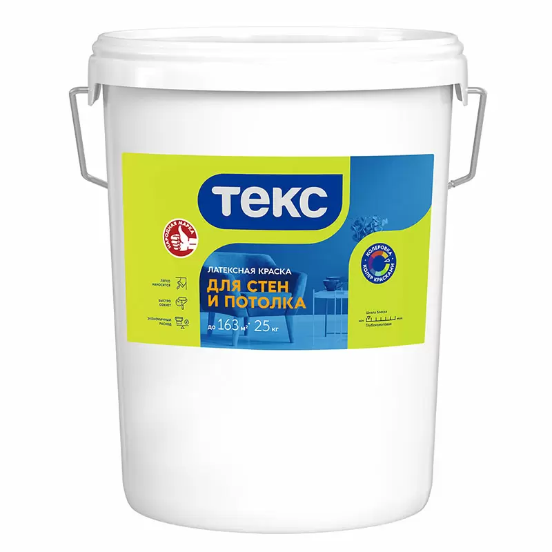 ТЕКС ДЛЯ СТЕН И ПОТОЛКА краска латексная (интерьерная Универсал) (25кг)