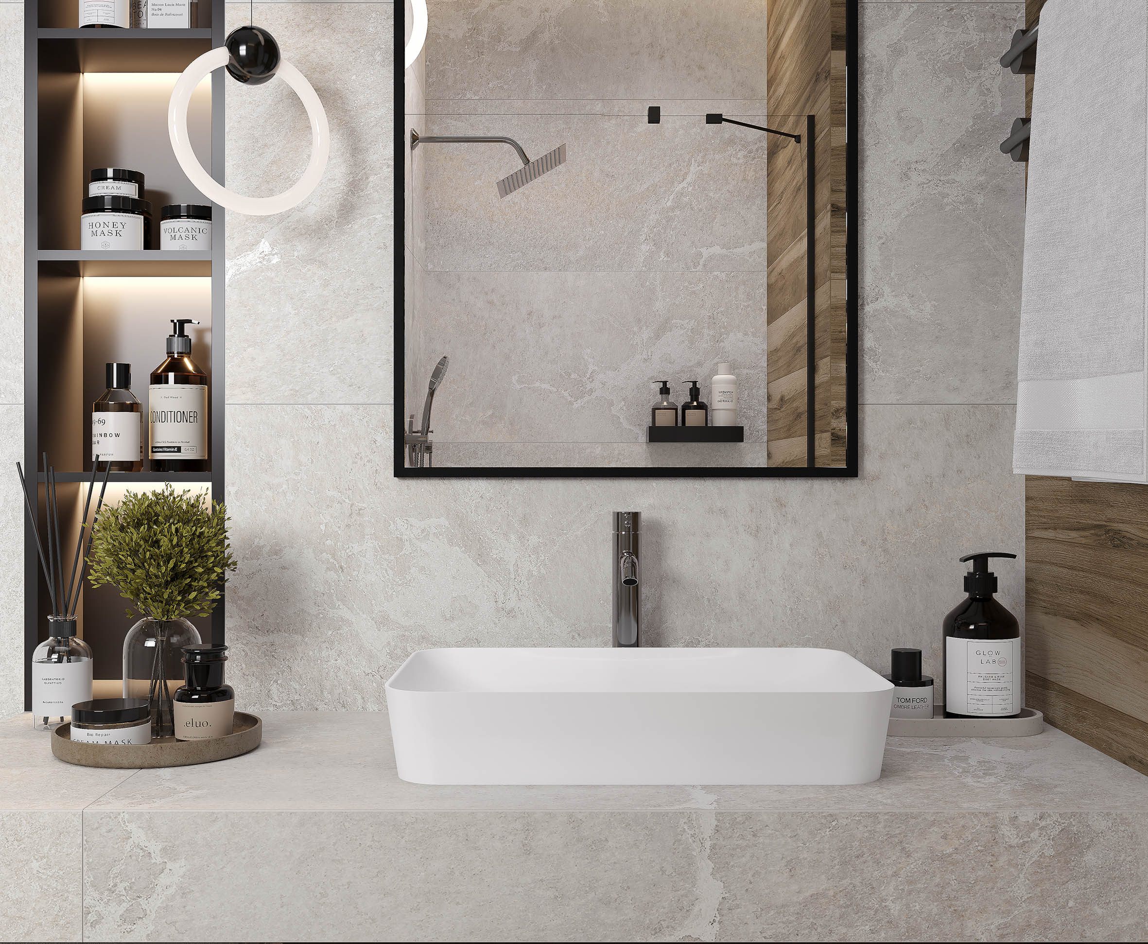 Blaze silver керамогранит светло-серый сатинированный карвинг 60x60