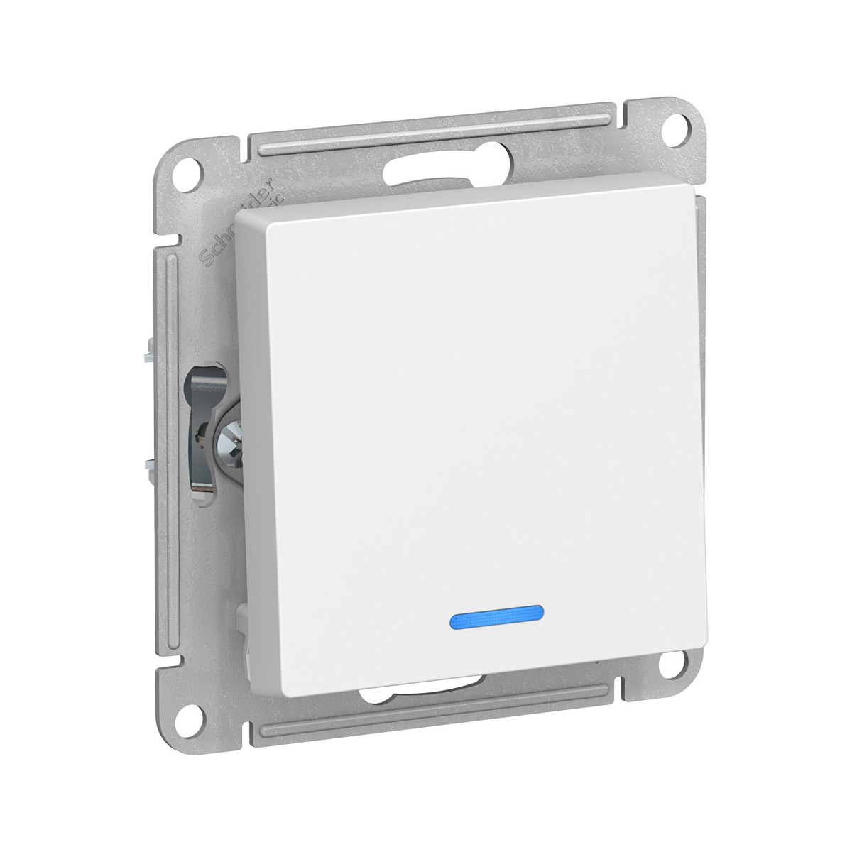 Выключатель "atlasdesign" 1 кл. с индикатором (механизм) 10а, белый (1/20/160) "schneider"