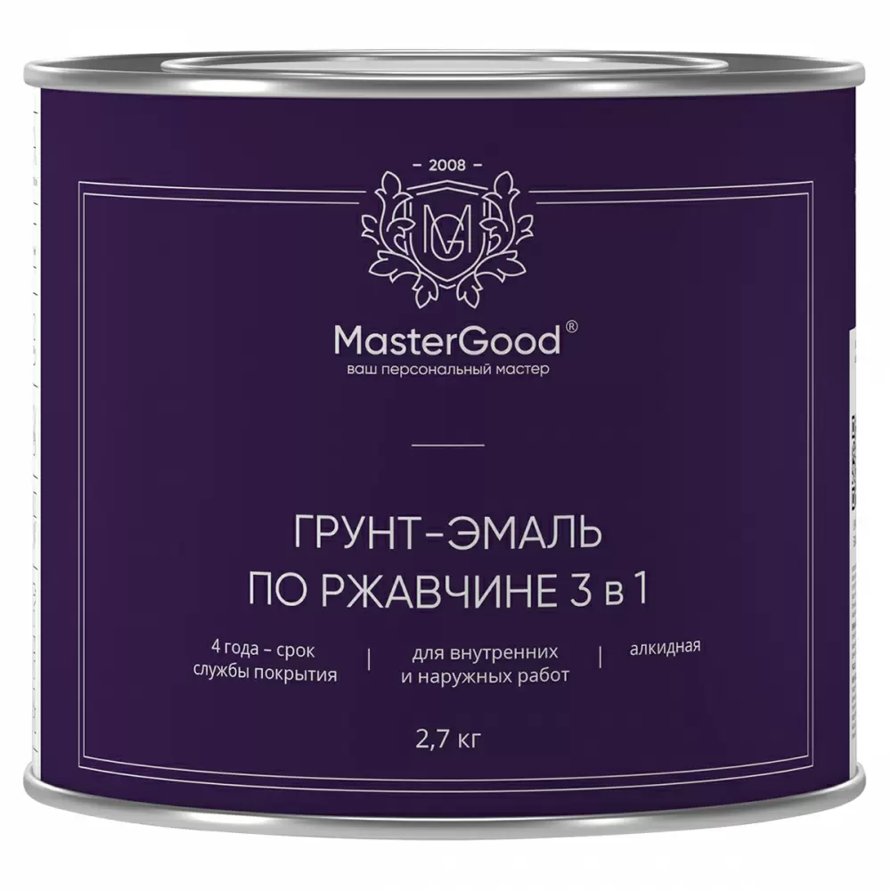 Master Good / Мастер Гуд Грунт-эмаль 3 в 1 по ржавчине алкидная