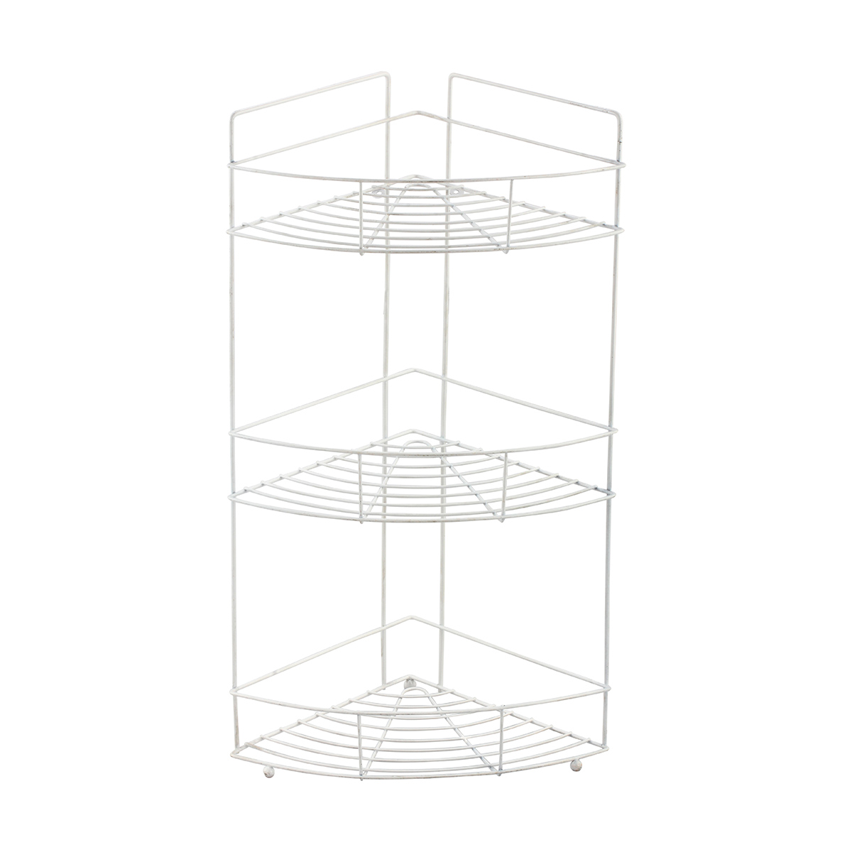 Полка для ванной угловая 3-х ярусная 22*22*52,5 см металл. белая (1/8) "рыжий кот" w2348ap-3
