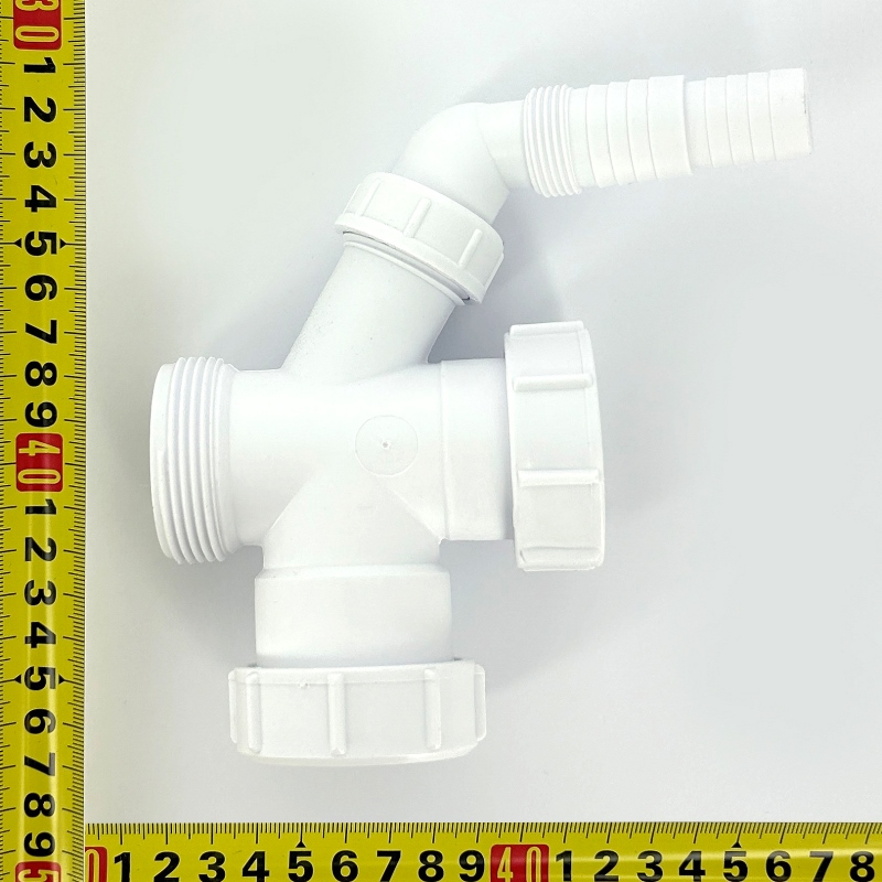 ТройникMcALPINE 1 1/2" х 1 1/2" х 40 мм с адаптером под углом для подкл. слива бытовой техники