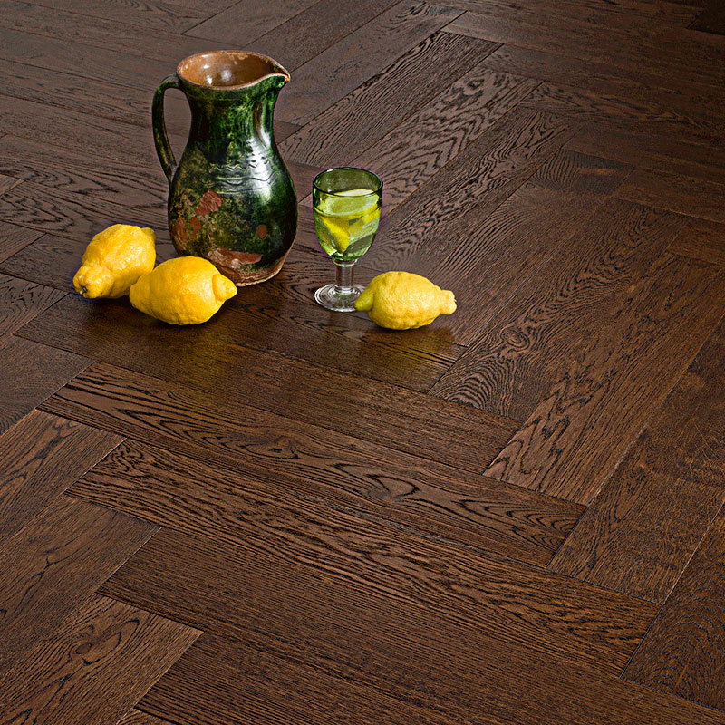 Coswick Английская ёлка 3-х слойная T&G шип-паз (90°) 1174-3217 Молочный Шоколад (Порода: Дуб)