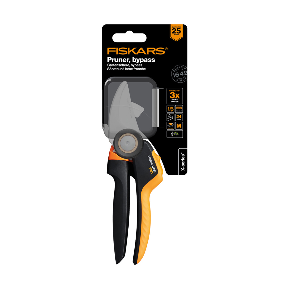 Секатор плоскостной "xseries" powergear m p921 (1/4) "fiskars" 1057173