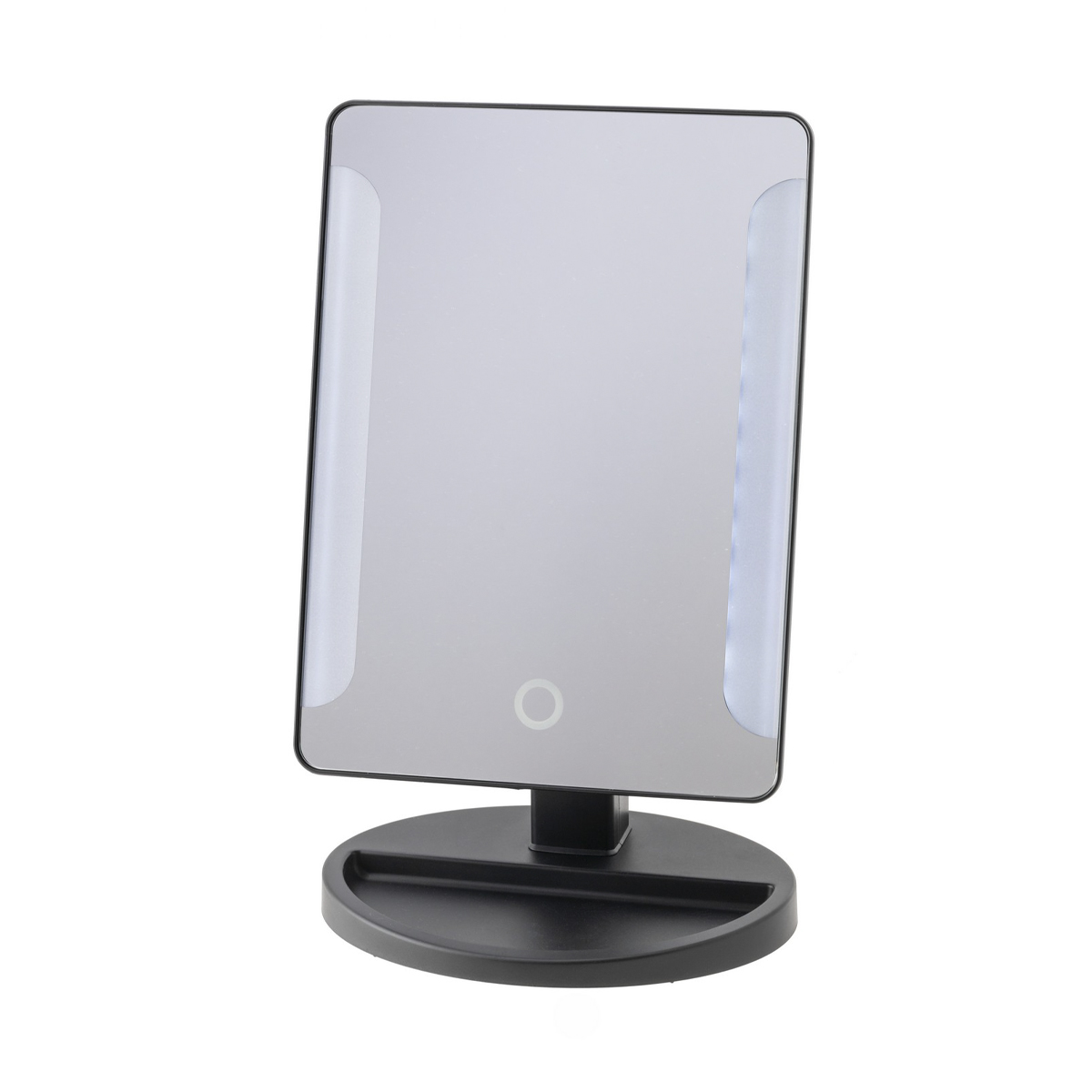 Зеркало косметическое 22*16 см с подсветкой, черное (1/36) "swensa" bsa-mr-002-blk