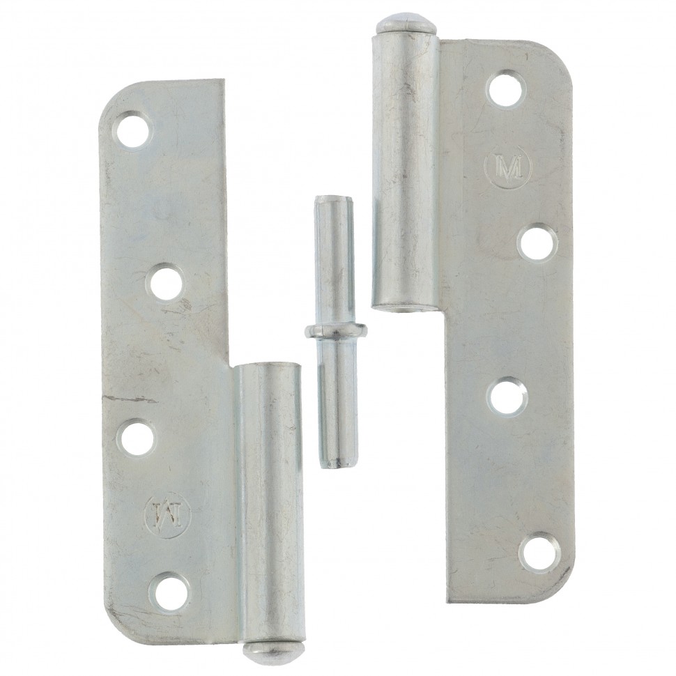 Петля накладная ПН1-110 правая, цинк, 4 шт, (Металлист) (91554)