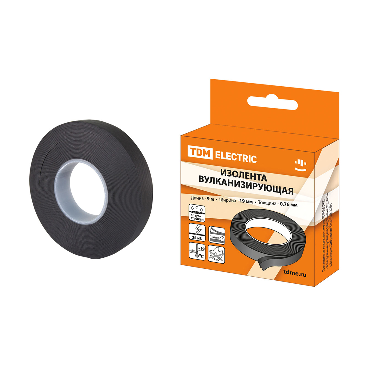 Изолента вулканизирующая 19 мм х 9 м (1/64) tdm sq0526-0602
