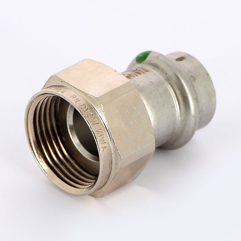 Муфта пресс-В с накидной гайкой 18х3/4" нержавеющая сталь Sanpress Inox VIEGA