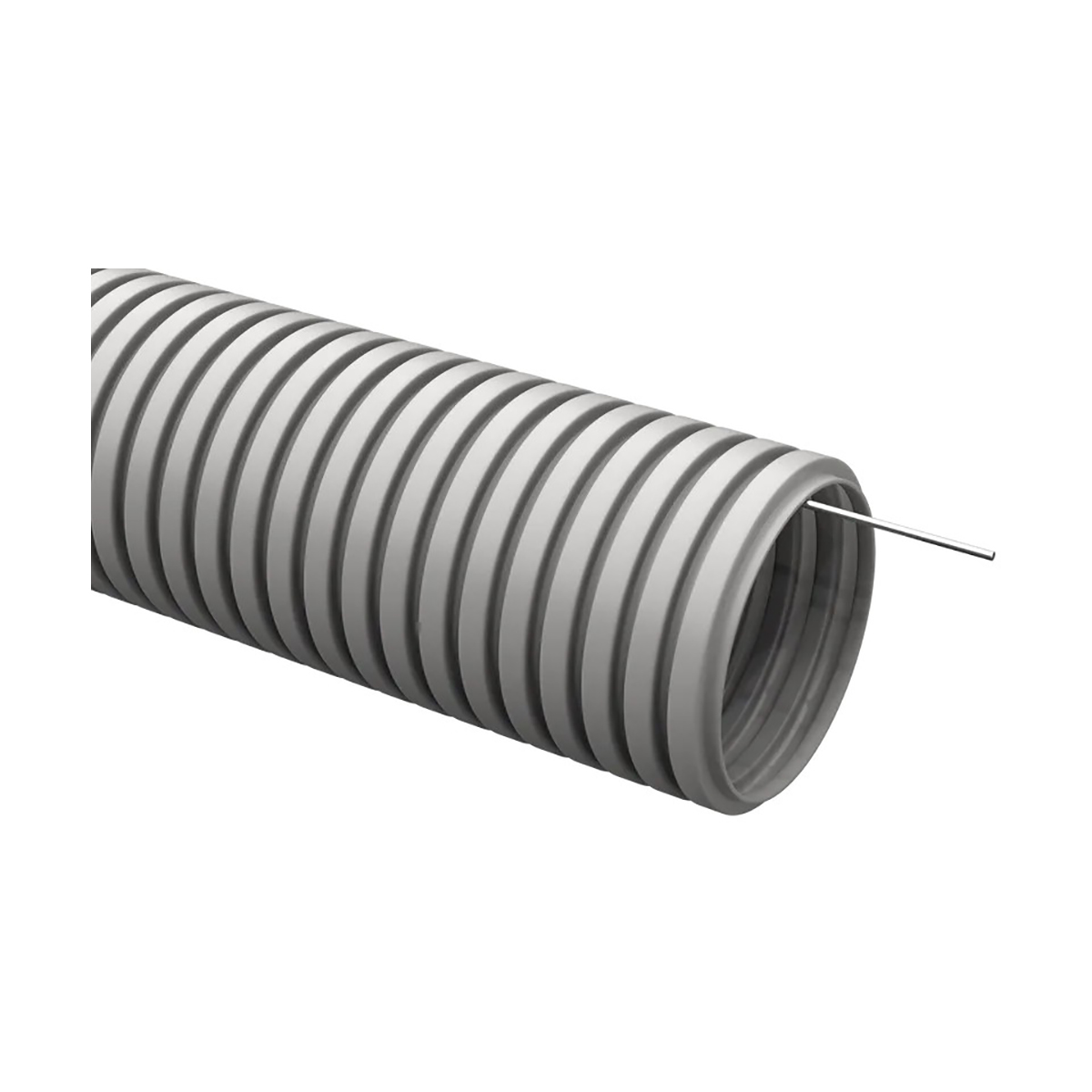 Труба гофрированная пвх d 20 мм с зондом (бухта 50 м) серая (1) "iek"