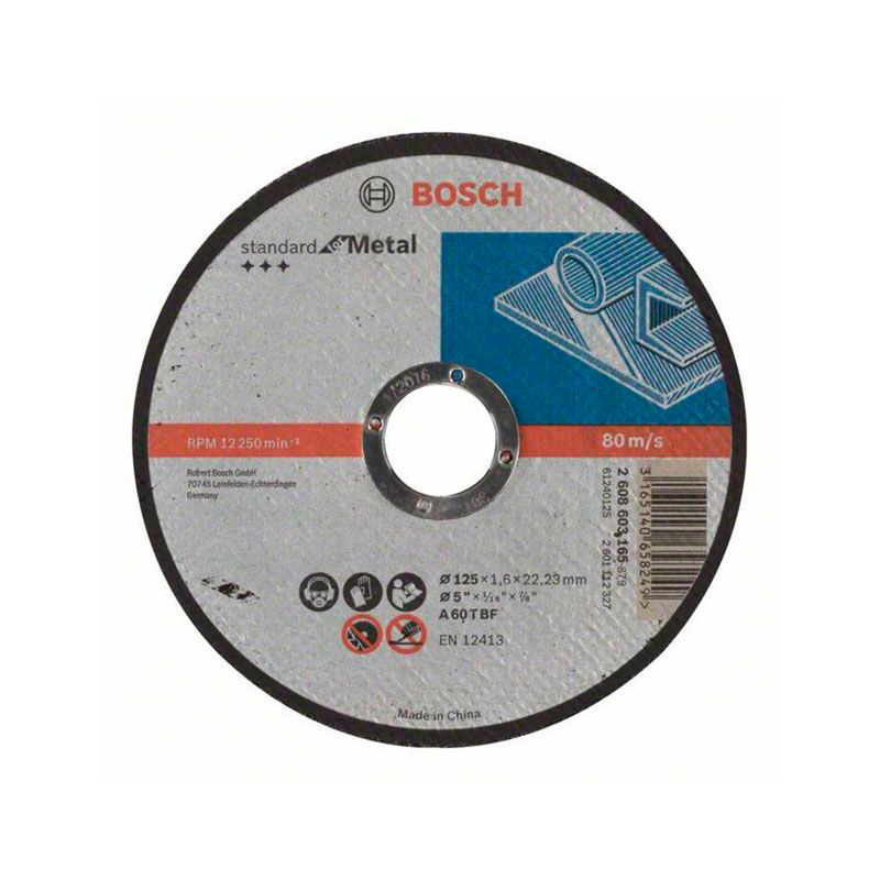 Круг отрезной по металлу "standard for metal" 125 x 1,6 х 22,2 мм (1) "bosch" 2608603165