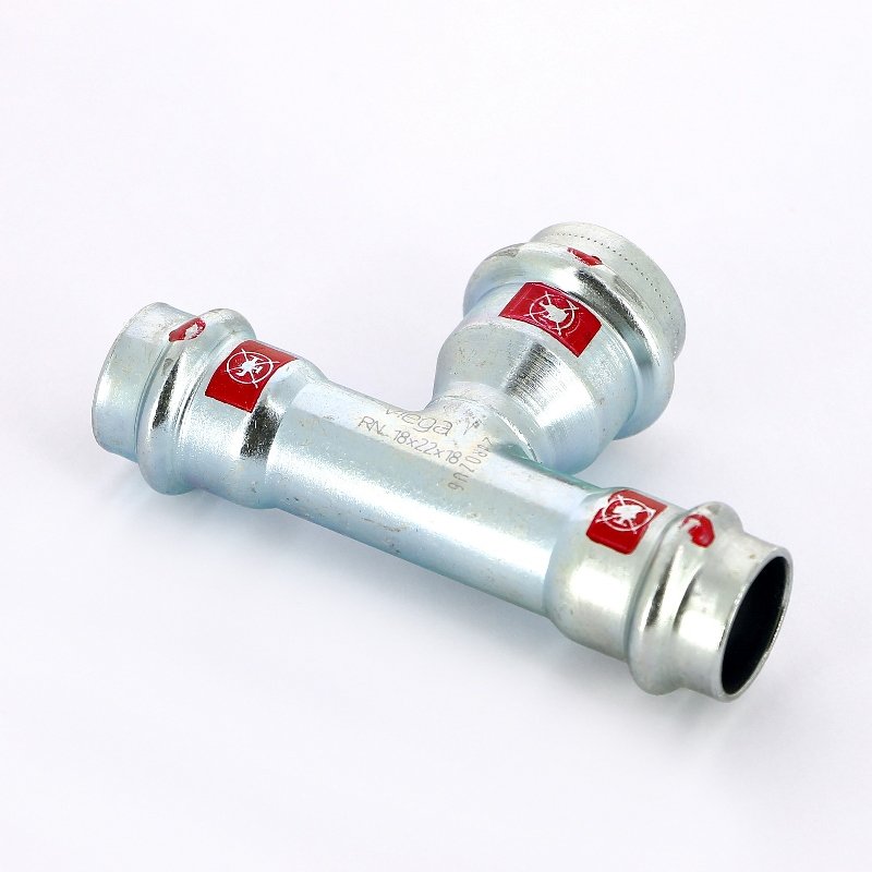 Тройник пресс 18x22x18 оцинкованная сталь Prestabo VIEGA