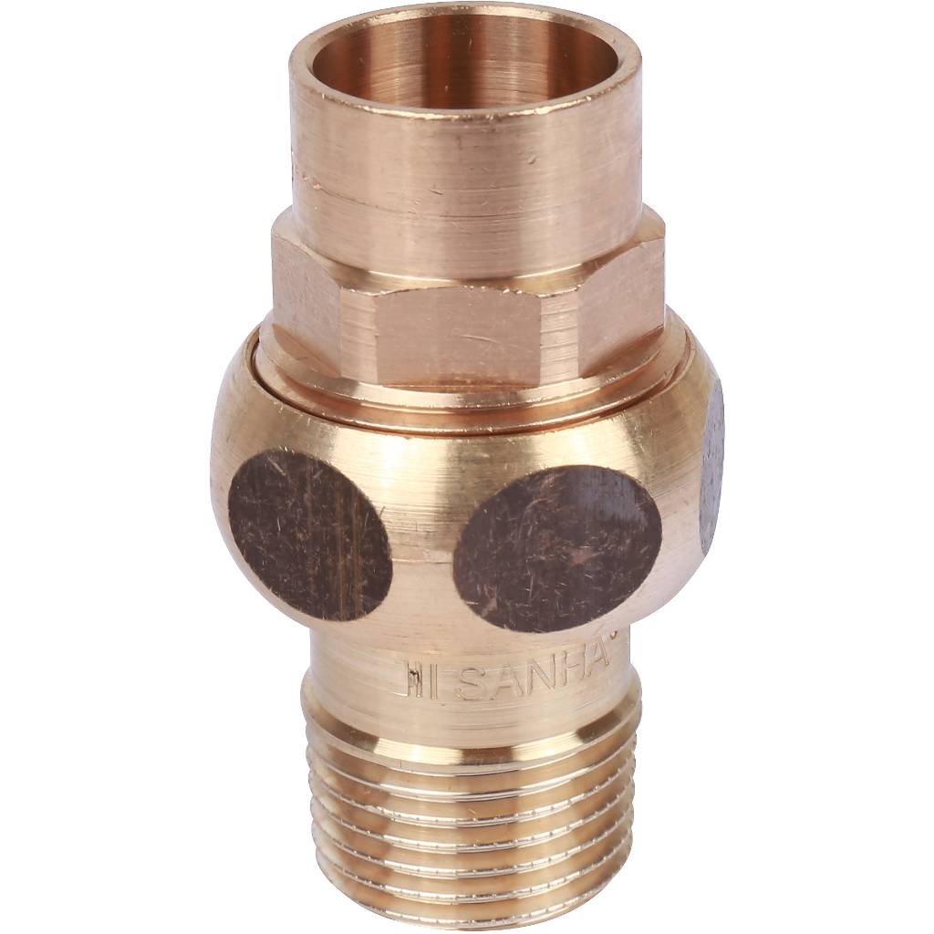 Американка (сгон) 18x1/2" НР с плоской прокладкой под пайку бронзовая SANHA 143311812