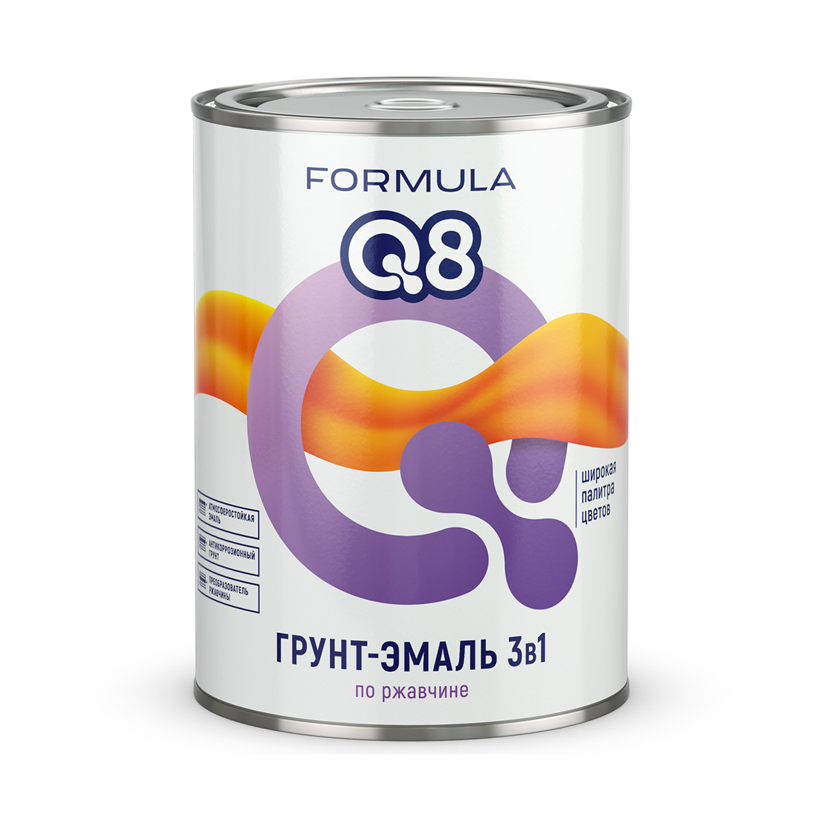 Грунт- эмаль по ржавчине "formula q8"  зеленая  0,9 кг (1/14)