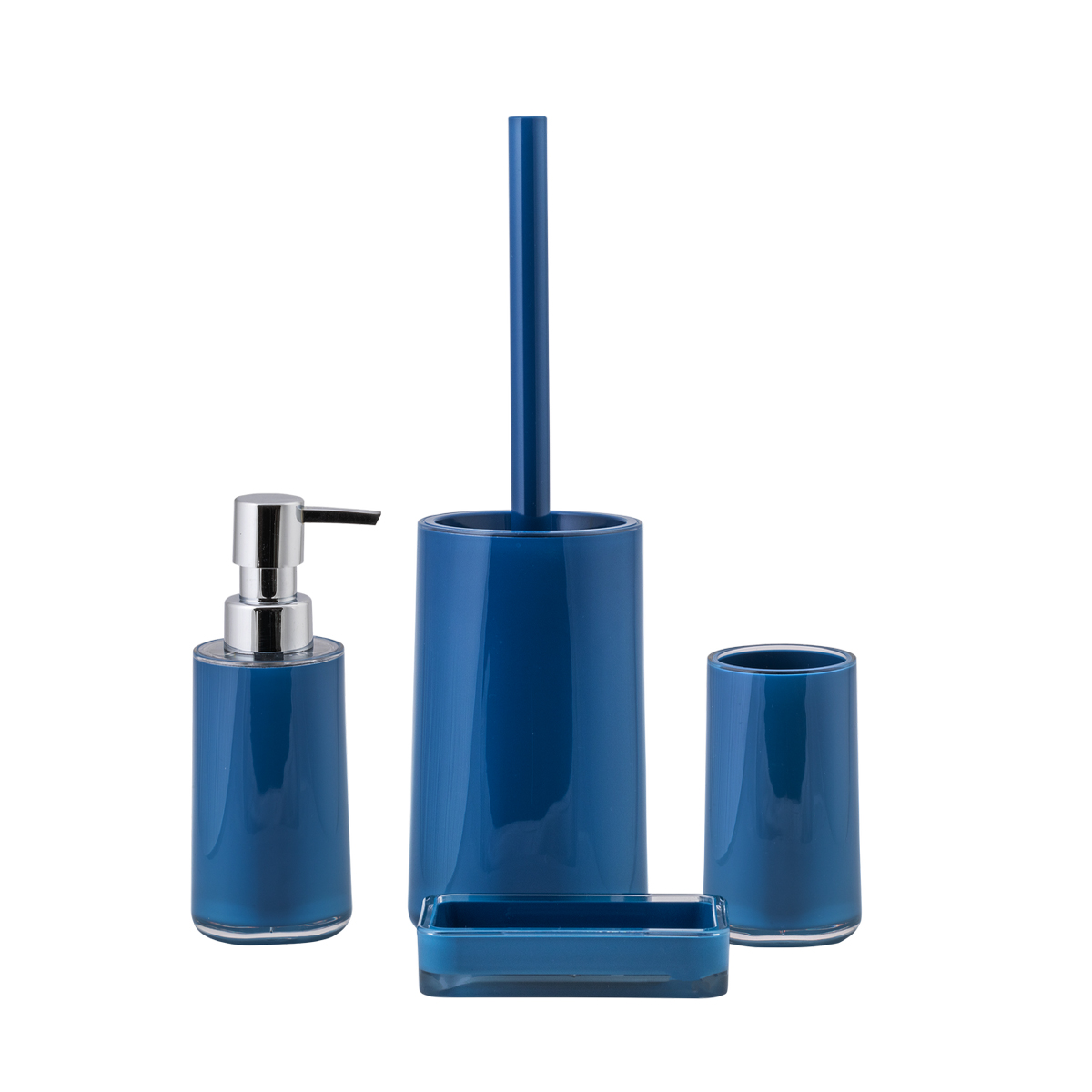 Туалетный набор "aya" ерш с подставкой, акрил (темно-синий) (1/6) "swensa" swp-7018dbl-05