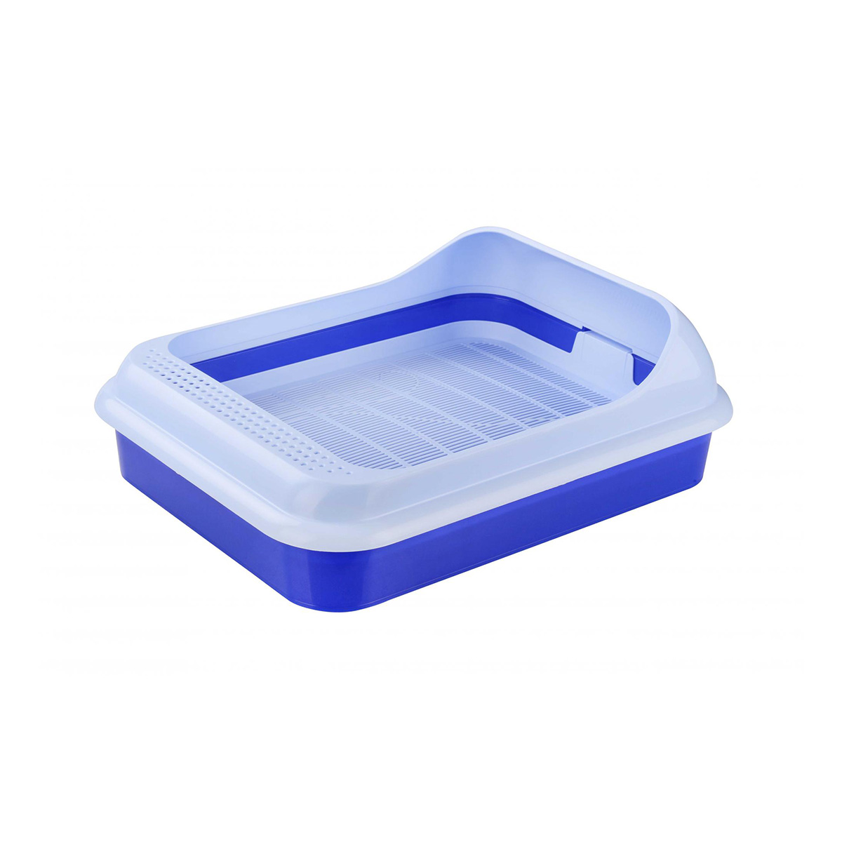 Лоток для животных "верный друг" с решеткой (синий) (1/14) "альтернатива" м6414