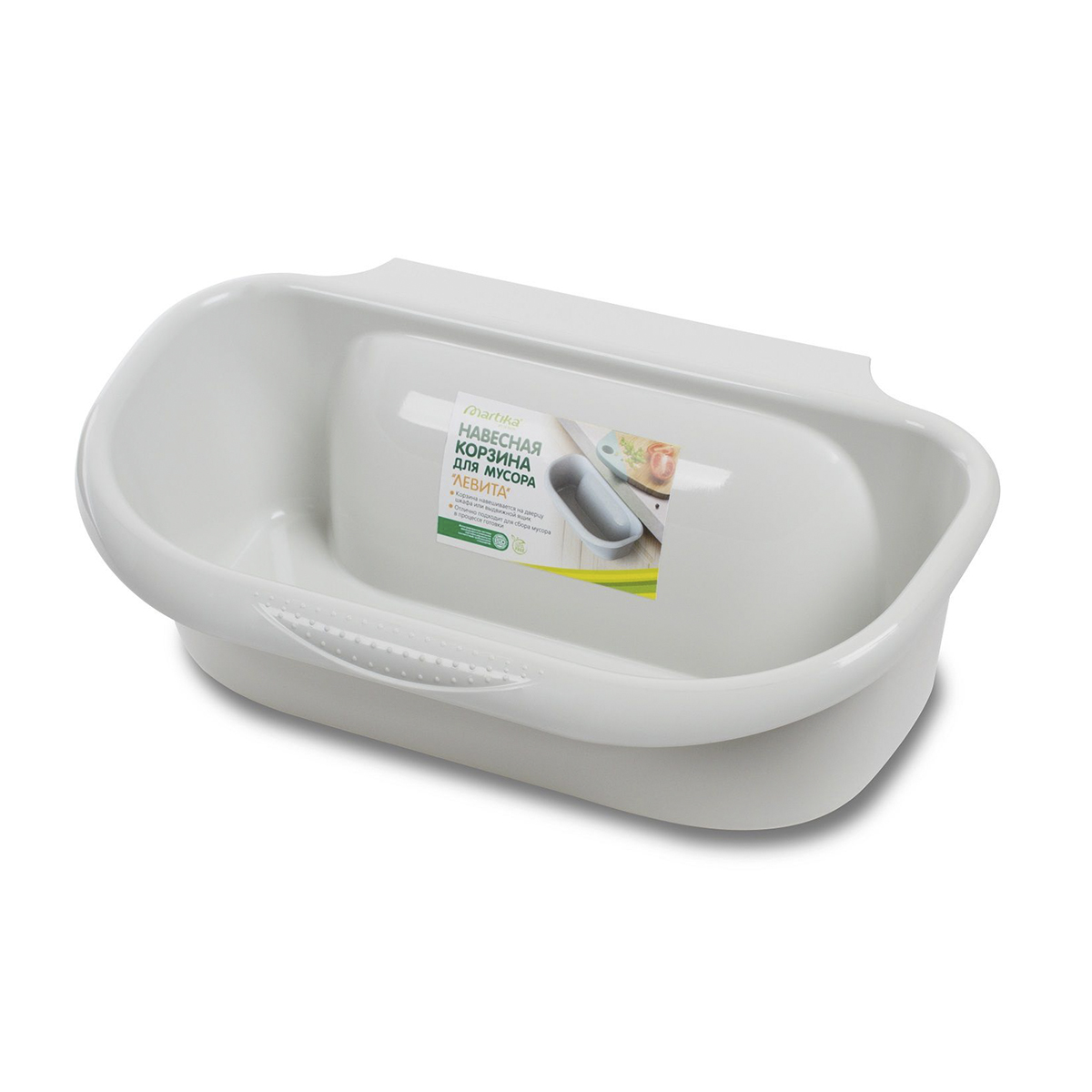 Корзина для мусора "левита" (светло-серая) (1/10) "мартика" с842сер