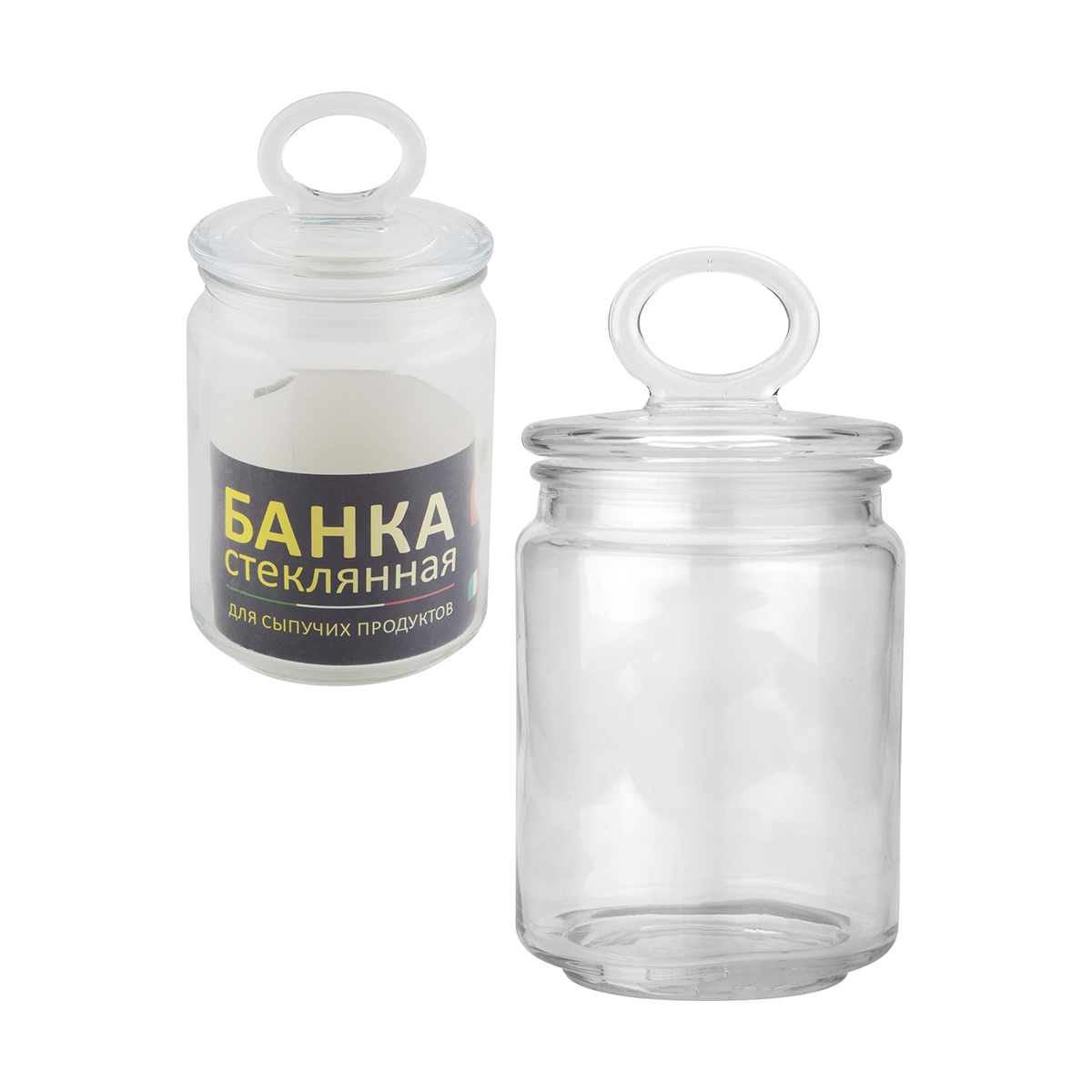 Банка для сыпучих продуктов "coppetta" 0,65 л с крышкой, стекло (1/24) "mallony"