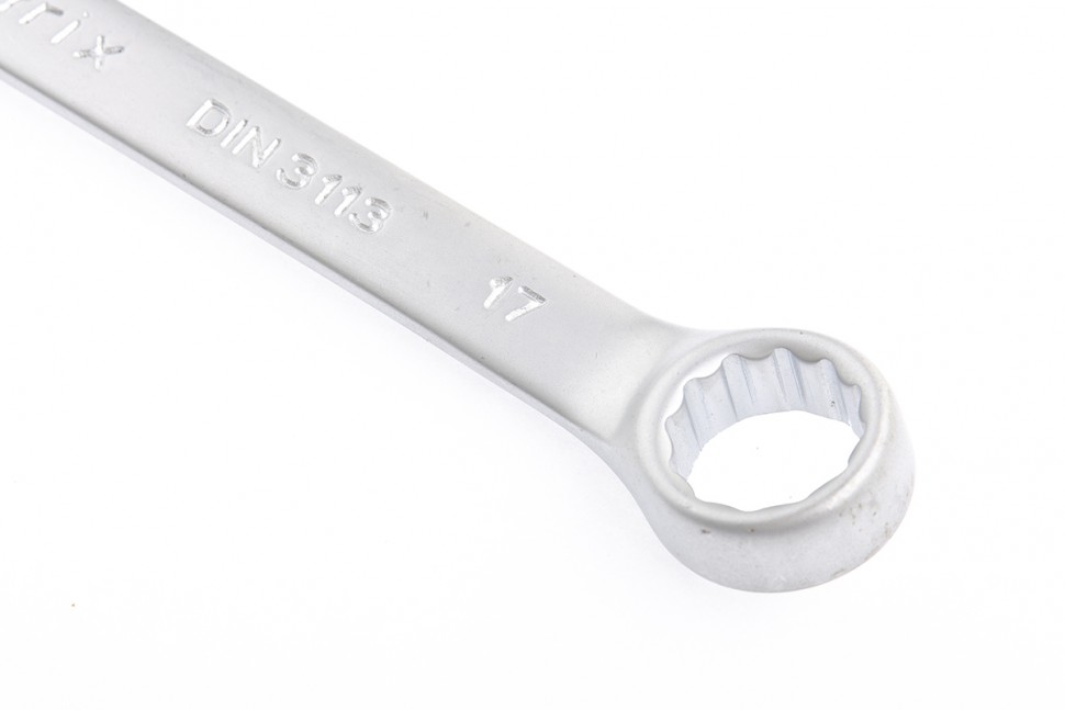 Ключ комбинированный, 17 мм, CrV, матовый хром Matrix (15113)