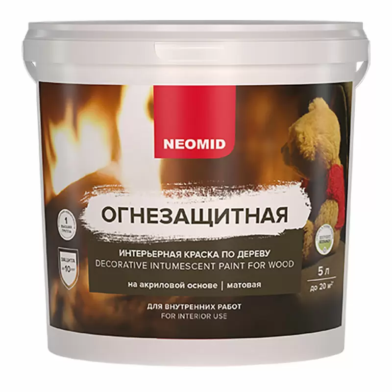 Neomid / Неомид краска огнезащитная интерьерная по дереву на акриловой основе