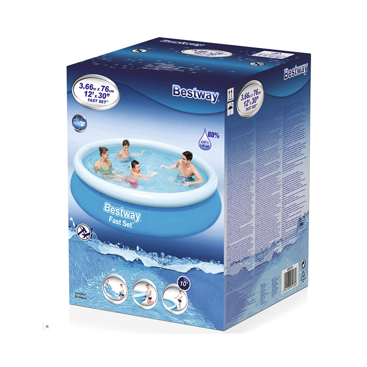 Бассейн с надувным бортом круглый 366 х 76 см, 5377 л (1) "bestway" 57273