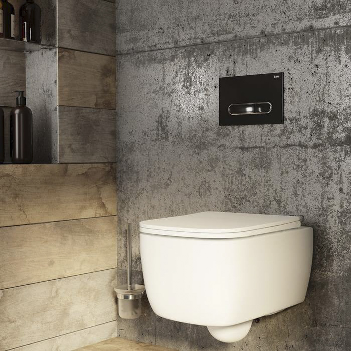 Клавиша смыва для подвесного унитаза "unifix" 071 универс. (черный матовый)(1/40) "iddis" uni71mbi77