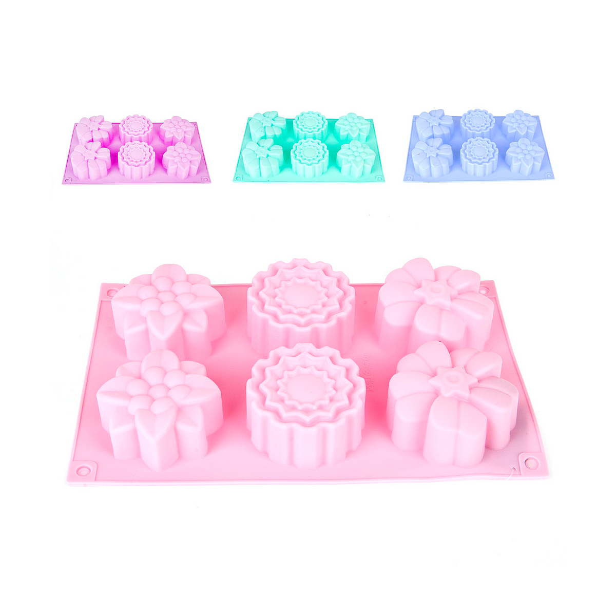 Форма для выпечки силикон. "цветочный хоровод" 6 ячеек d=7 см, 27*17*3,5 см (1/144) 9902615