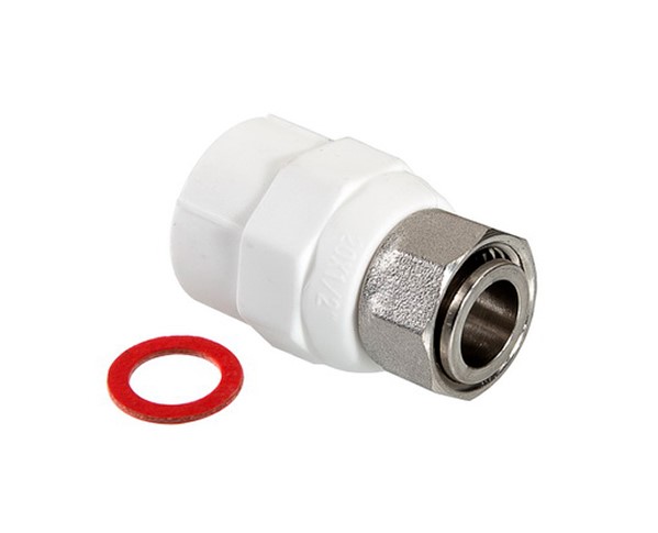 Муфта комб. 20 х 3/4" (ВР) полипропилен PP-R под пайку VALTEC белая