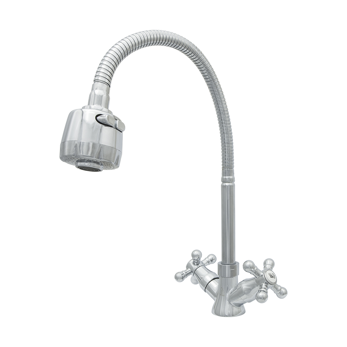 Смеситель для кухни "эко" цс-см 25г к эко м_супер елочка гибкий излив двухвентильный (1/10)