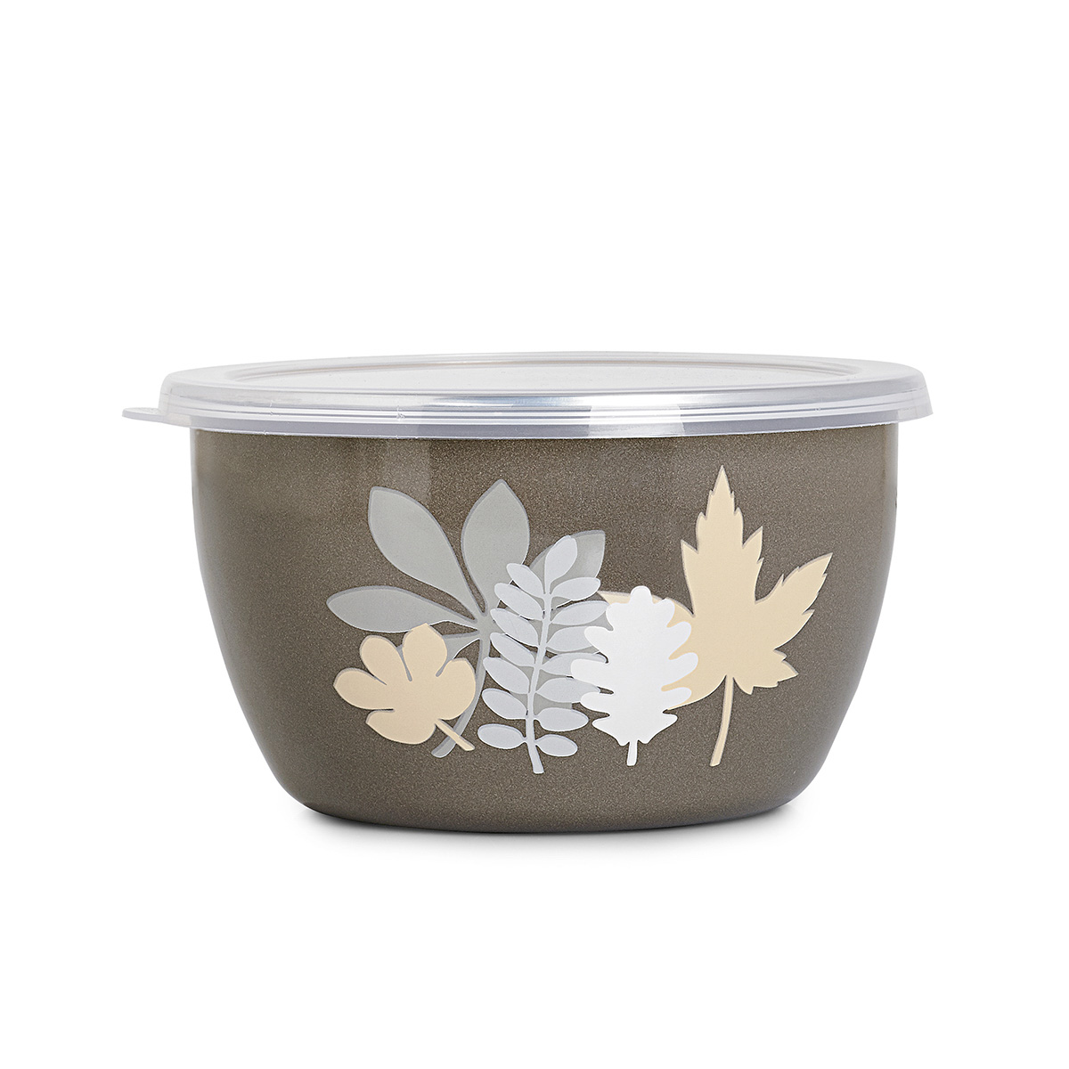 Миска эмалиров. "осенняя соната" 1,1 л, 14 см пласт. крышка (1/6) "metrot"