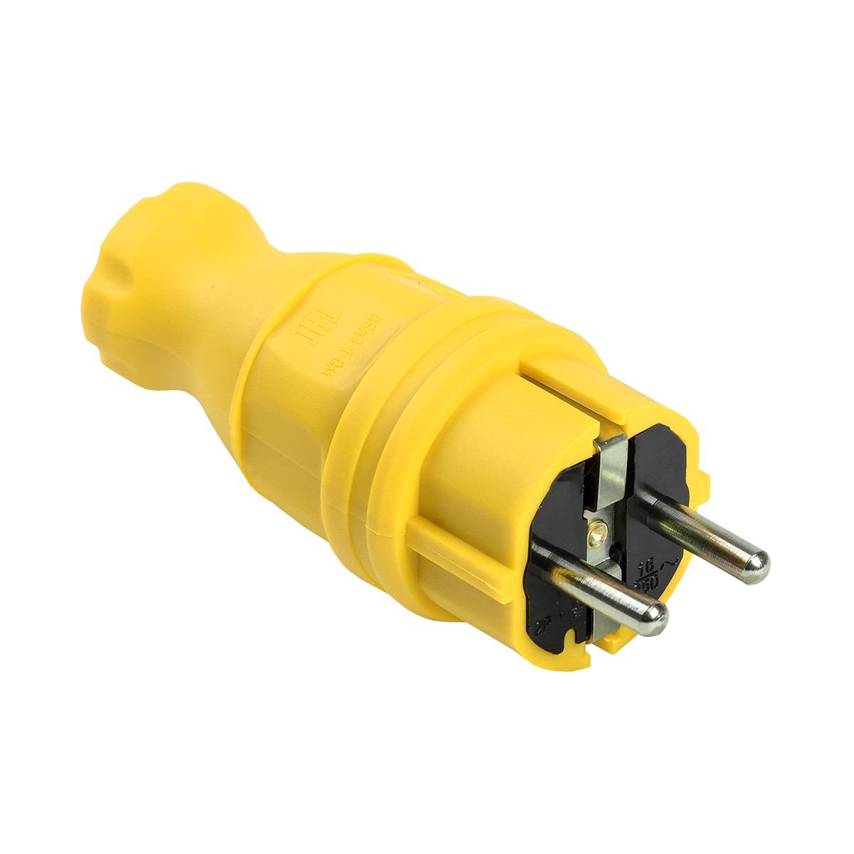 Вилка прямая с заземл. "омега" вбп3-1-0м, ip44, желтый (1/30/180) "iek"