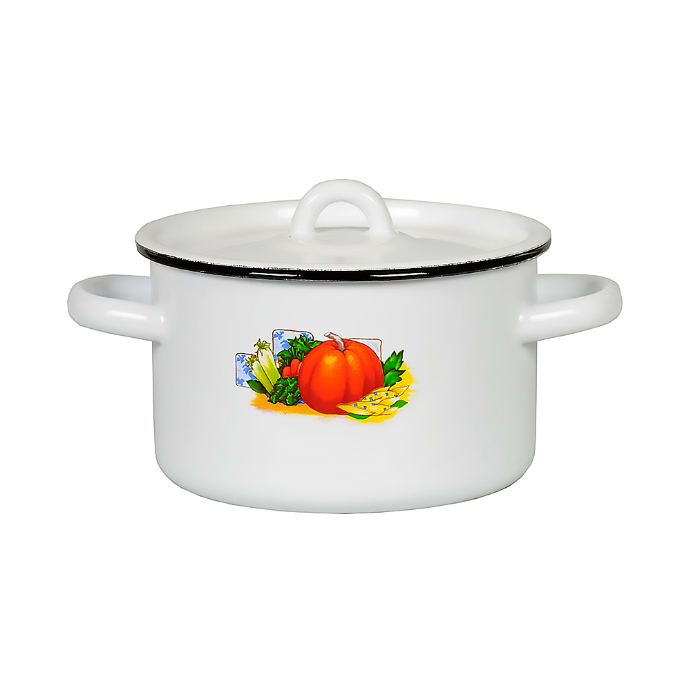 Кастрюля эмалиров. с крышкой декор. 1,5 л (1/8) "стальэмаль"  1с15с/1