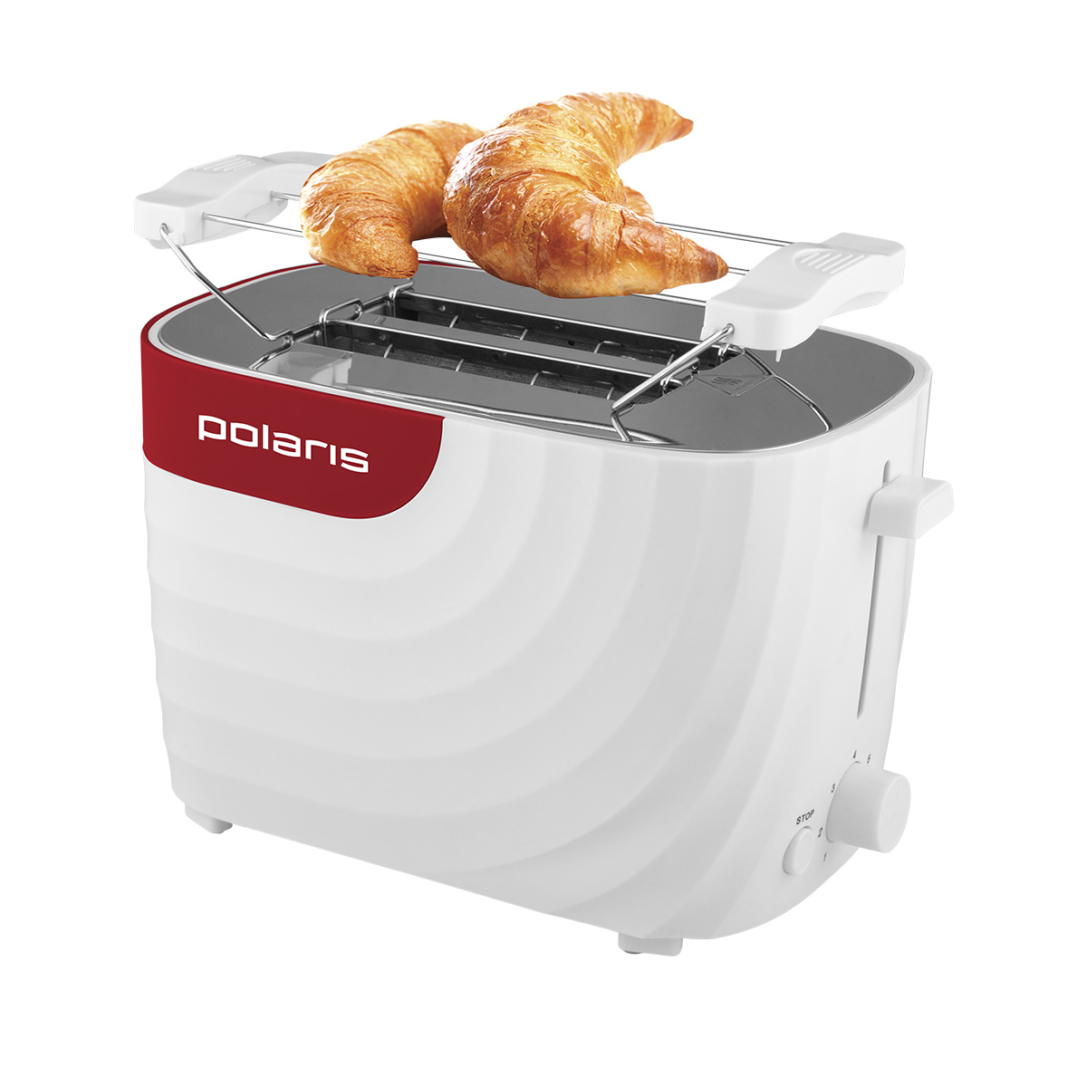 Тостер pet 0720  700 вт (белый/красный) (1/4) "polaris"