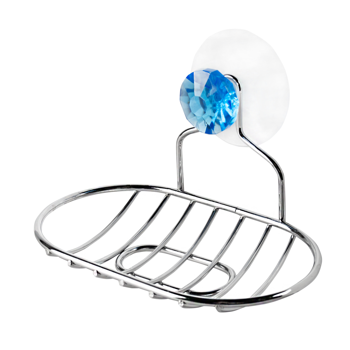 Мыльница на присоске овальная "бриллиант" 14*10*9 см (1/20) "рыжий кот" w2732a