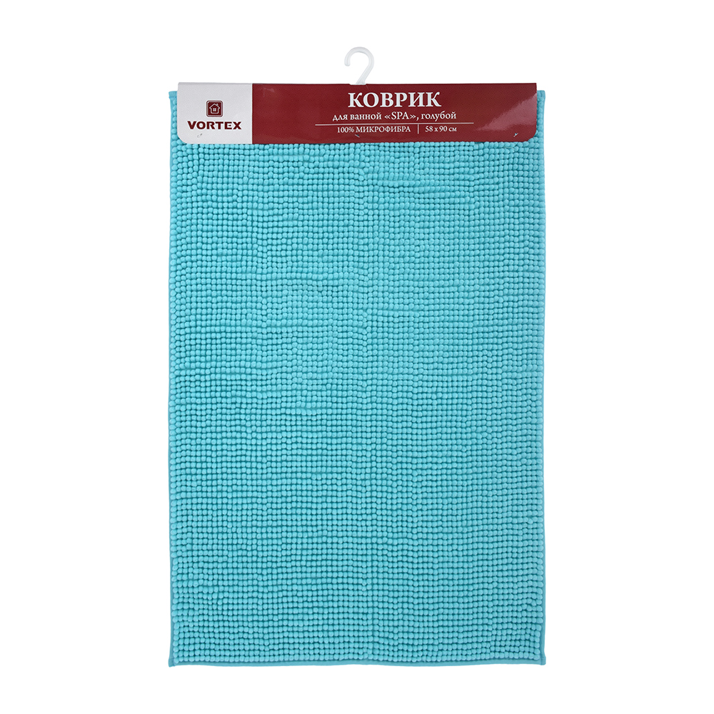 Коврик для ванной "spa" 58*90 см (голубой) (1/10) "vortex" 24266