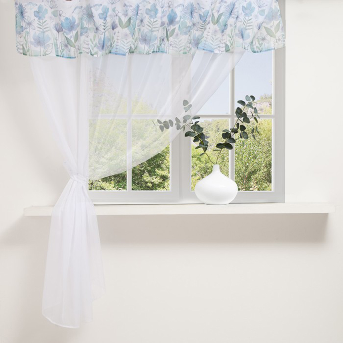 Тюль с подхватом и ламбрекеном "незабудки" 250*200 см, вуаль (1) "этель" 5513582