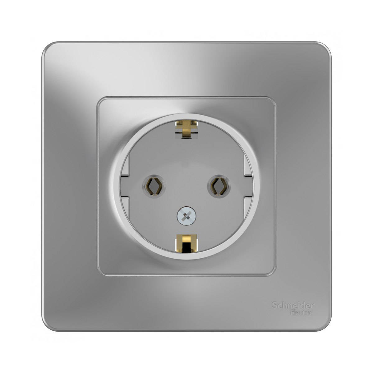 Розетка "blanca" 1 местн. с заземл. 16а, алюминий (1/10/20) "schneider"