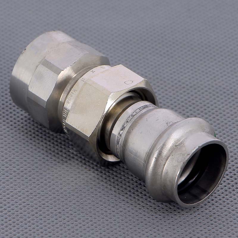 Муфта пресс-В разъёмная 22x3/4" с плоской прокладкой нержавеющая сталь Sanpress Inox VIEGA