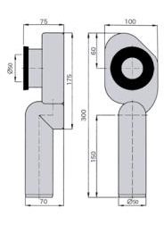 Сифон для писсуара вертикальный 50х50мм M0421 MIANO