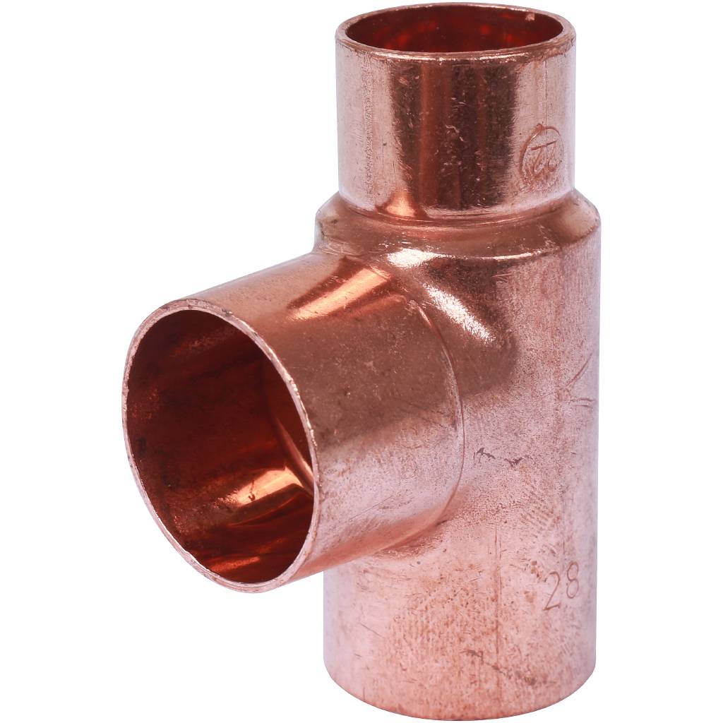 Тройник переходной 28х28х22 мм медный под пайку SANHA 15130282822