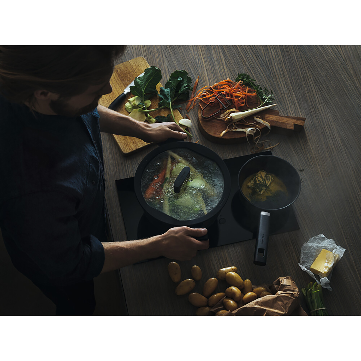 Кастрюля "hard face"  5 л, с крышкой (1/4) "fiskars" 1052228