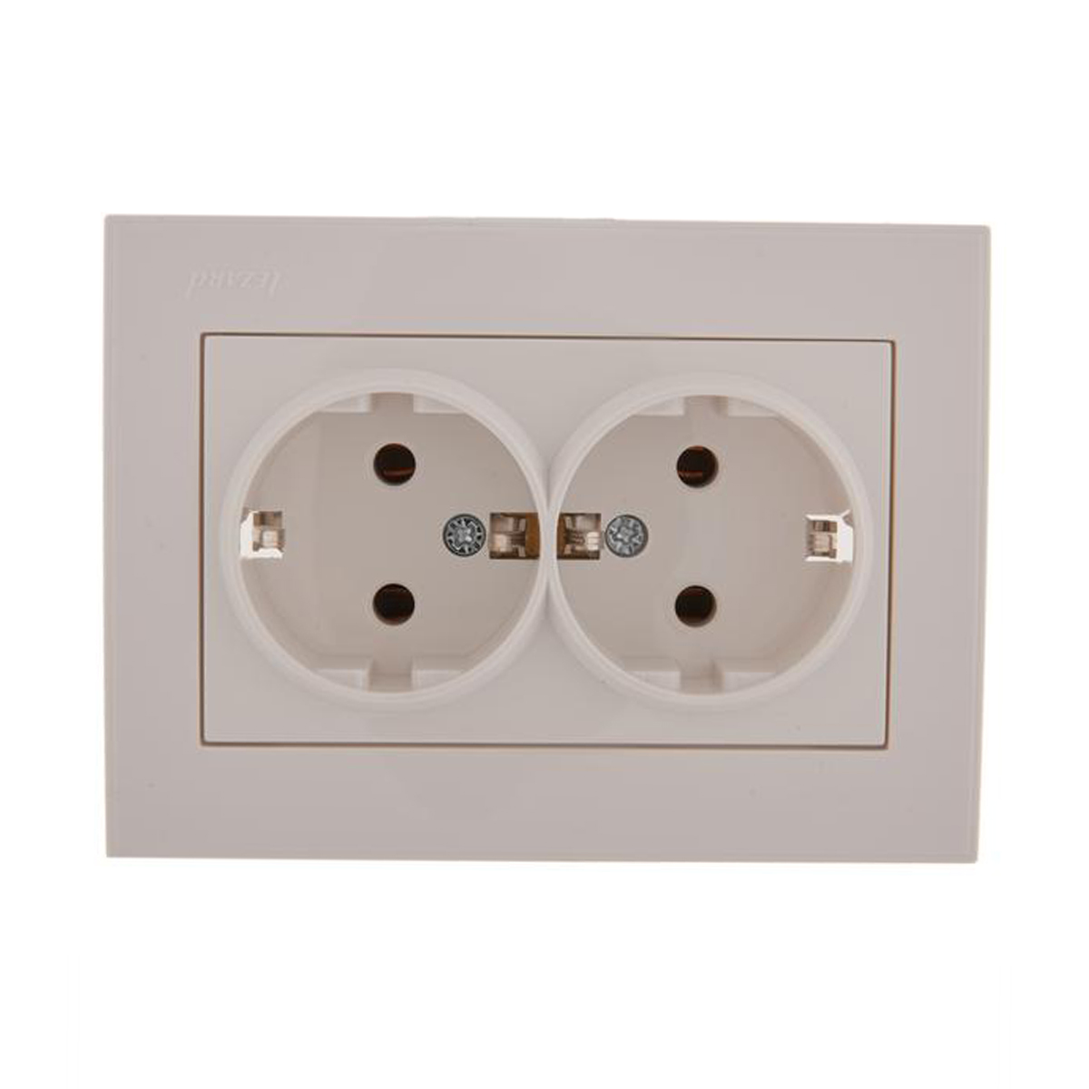 Розетка "rain" 2-х местн. с заземл. (керамика) белый (1/10/120) "lezard" 703-0202-127