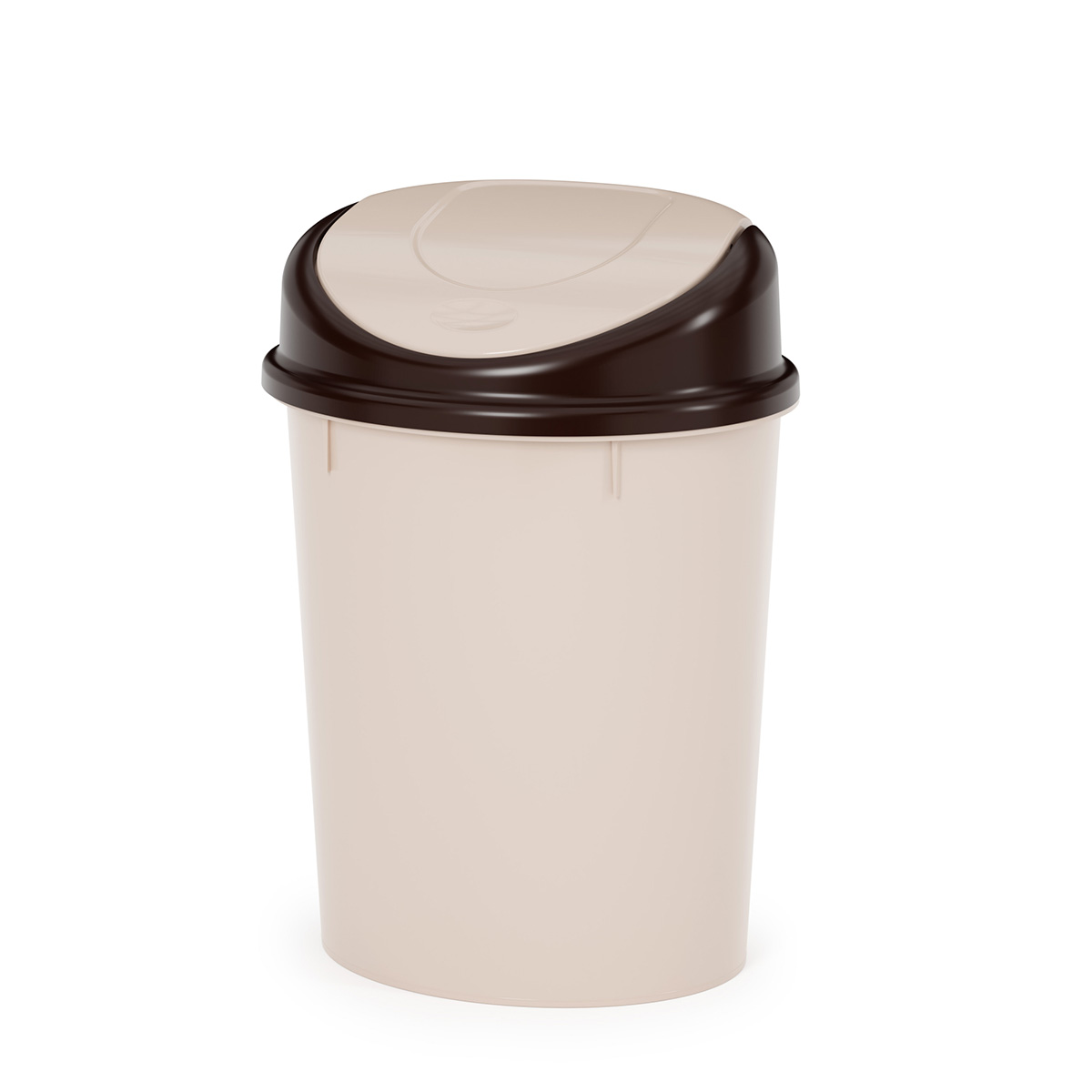 Контейнер для мусора  8 л овальный с плавающей крышкой (бежевый) (1/5) "альтернатива" м1550