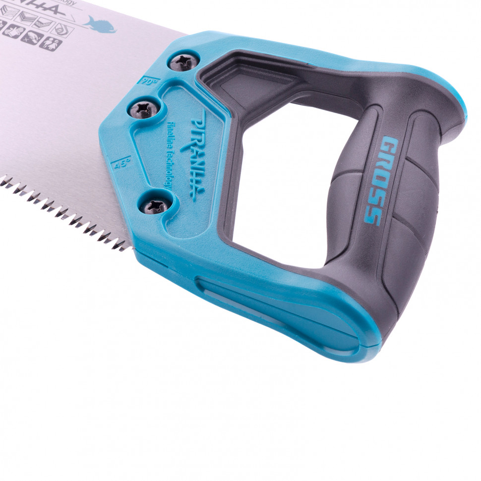 Ножовка по дереву "Piranha", 400 мм, 7-8 TPI, зуб-3D, каленый зуб, двухкомпонентная рукоятка Gross (24109)