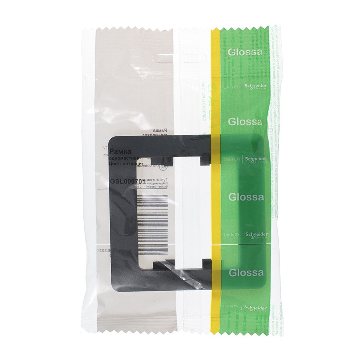 Рамка "glossa" 1 местн. универс., антрацит (1/45/270) "schneider"