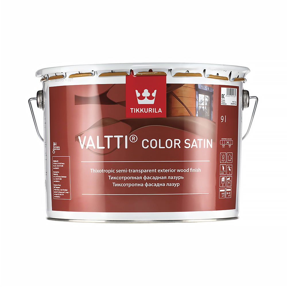 Валтти колор сатин  9 л (1)  антисептик для дерева "тиккурила"