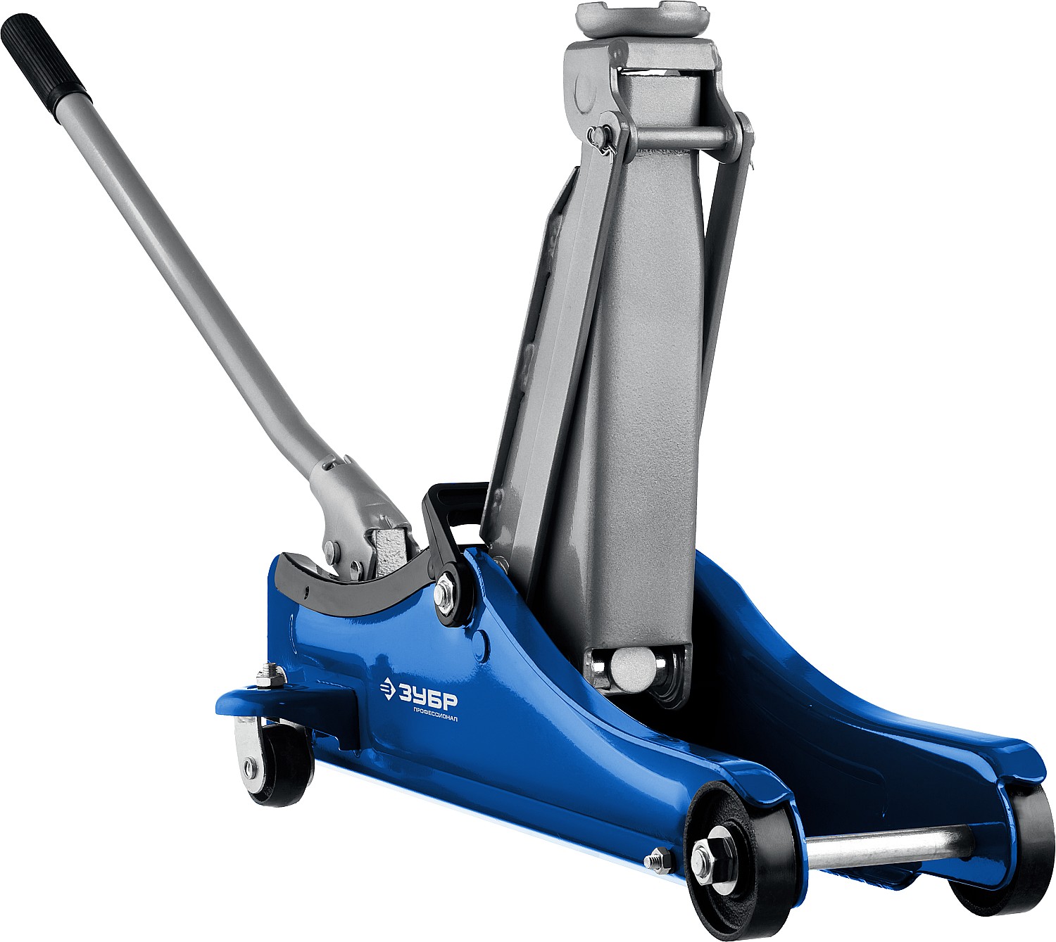 ЗУБР Т-55, 2 т, 80 - 380 мм, подкатной домкрат с увеличенным подъемом и низким подхватом, Профессионал (43058-2)