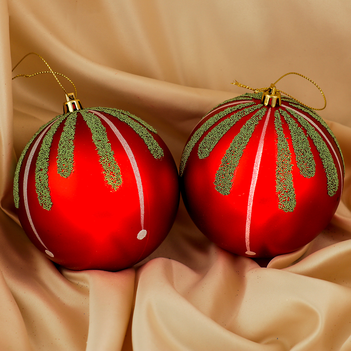 Шары новогодние d-10 см (набор 2 шт.) "ягодки" красный "зимнее волшебство" 3276624