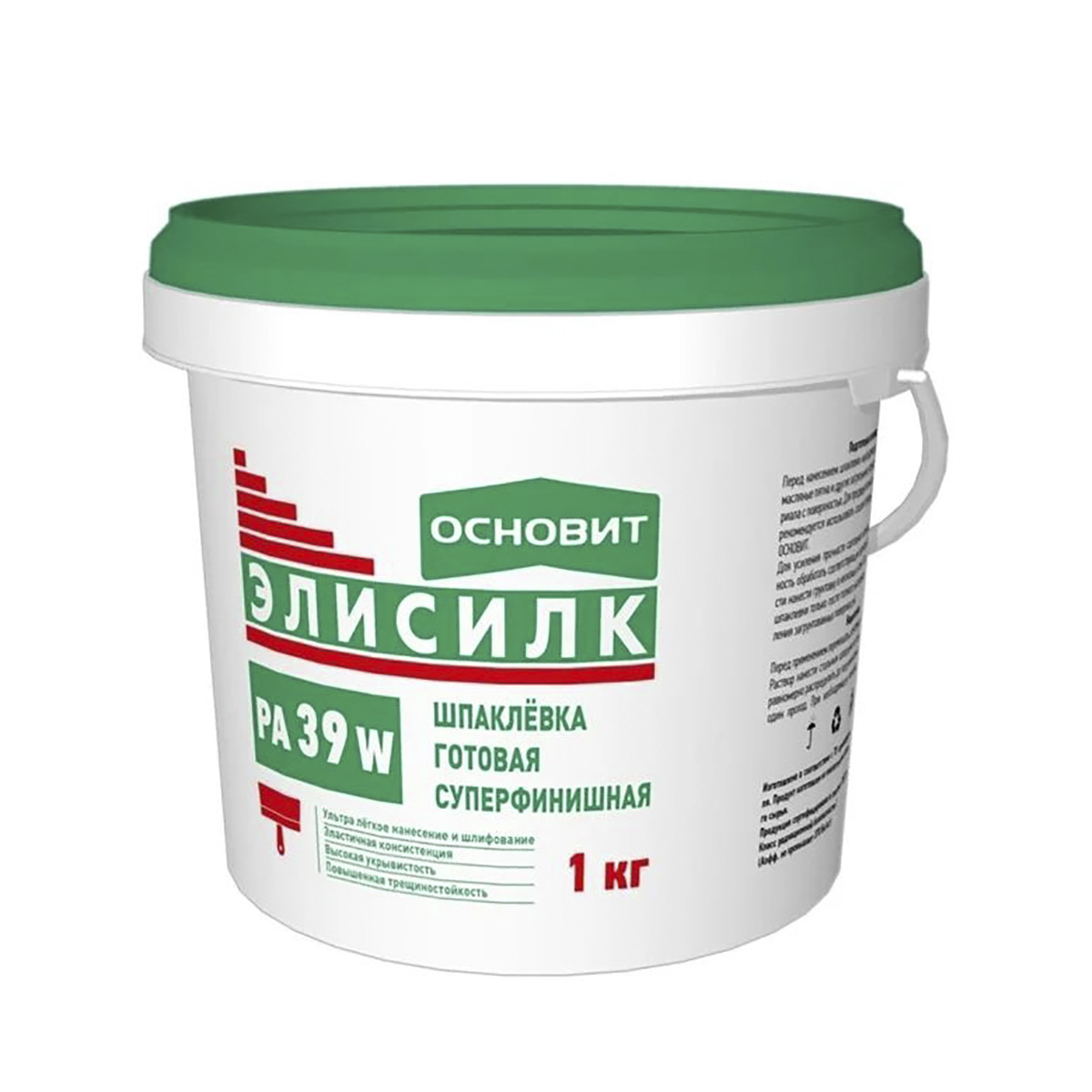 Шпаклевка суперфинишная готовая "элисилк ра39 w" 1 кг (1/12) основит